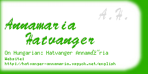annamaria hatvanger business card